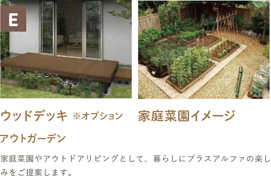 ウッドデッキ※オプション 家庭菜園イメージ